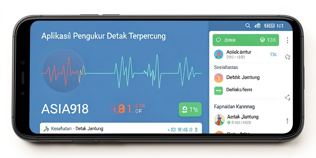 Tampilan antarmuka utama aplikasi ASIA918 untuk detak jantung.