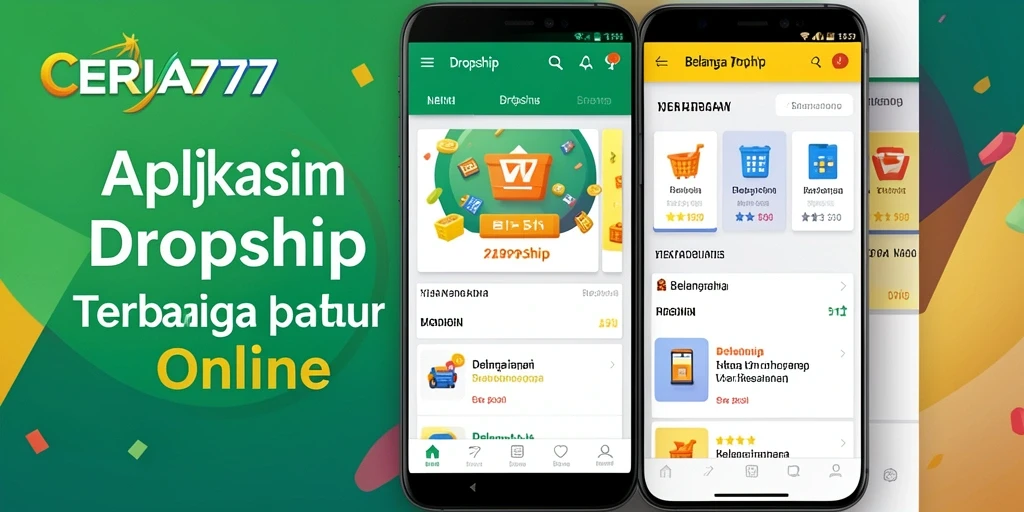 Antarmuka aplikasi CERIA777 yang memudahkan belanja Dropship.