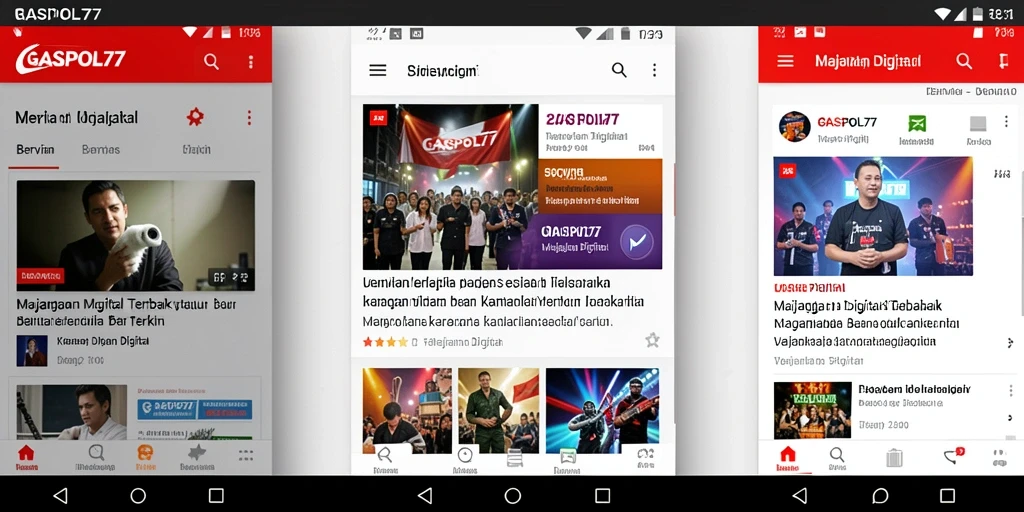 Tampilan antarmuka aplikasi GASPOL77 untuk berita digital.
