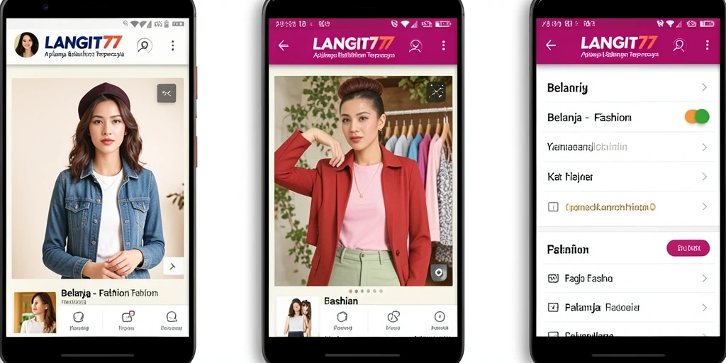 Tampilan antarmuka pengguna aplikasi LANGIT77 yang modern dan stylish.