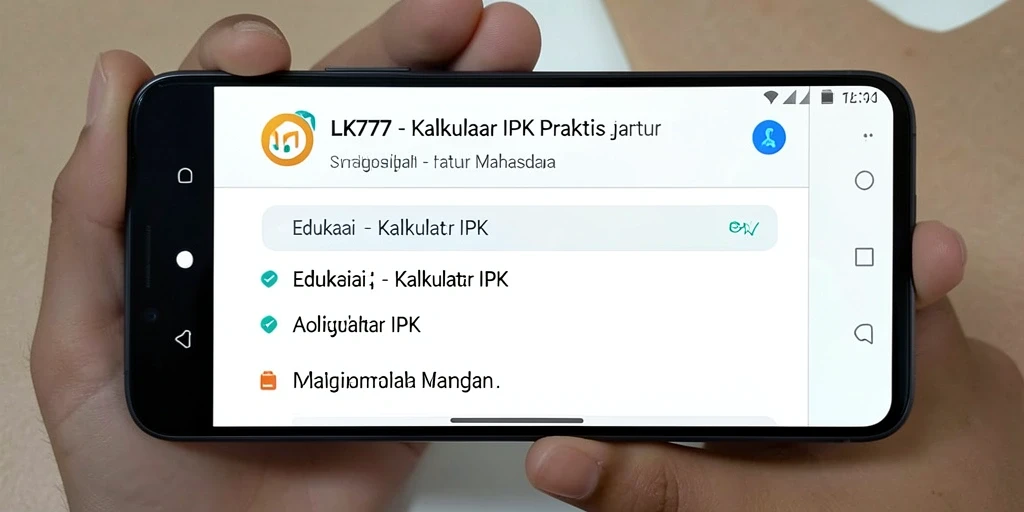 Antarmuka LK777 yang sederhana untuk menghitung IPK dengan cepat.