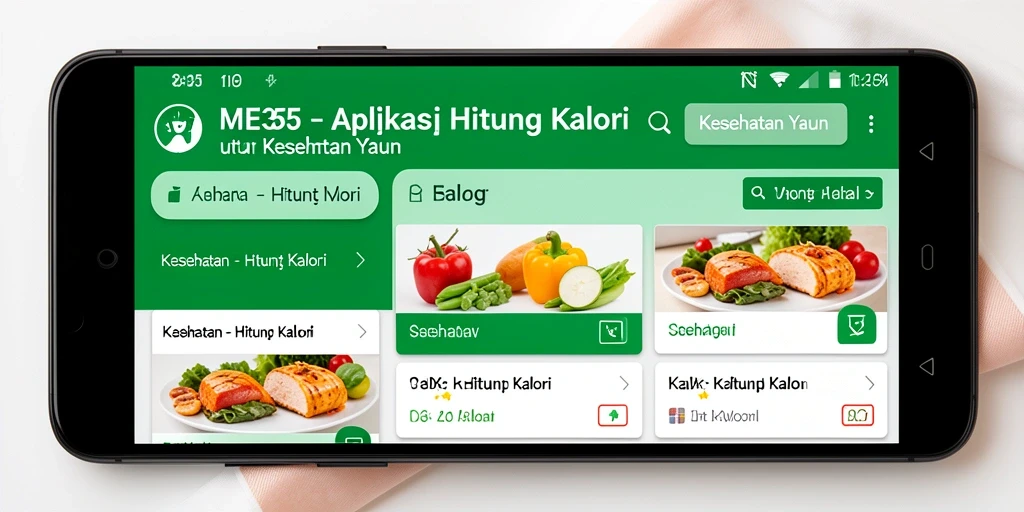 Tampilan antarmuka aplikasi ME355 untuk menghitung kalori.