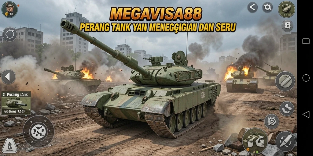Tampilan antarmuka <strong>MEGAVISA88</strong> yang menakjubkan dengan aksi perang tank yang mendebarkan.