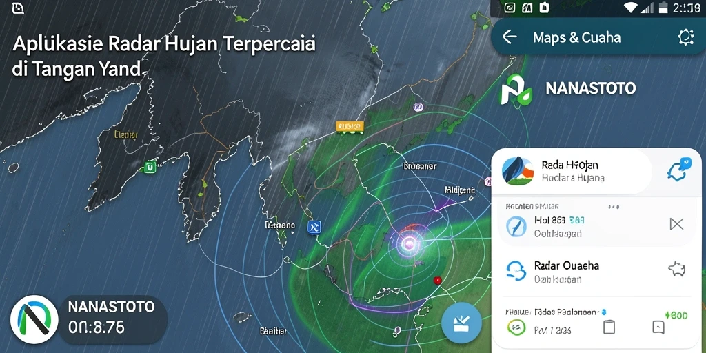 Tampilan antarmuka NANASTOTO menunjukkan peta radar hujan yang interaktif.