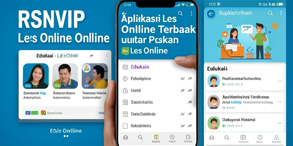Screenshot utama RSNVIP menampilkan antarmuka aplikasi Les Online yang interaktif.